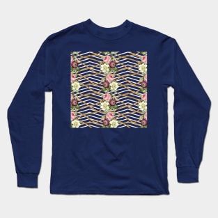 Vintage flowers with golden rope Long Sleeve T-Shirt